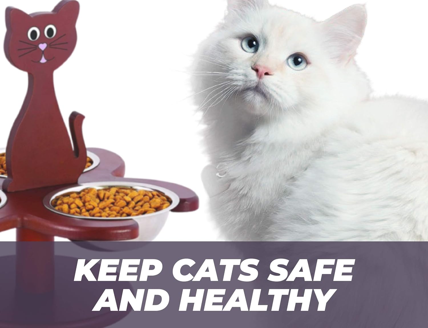 etna wooden multi cat feeder