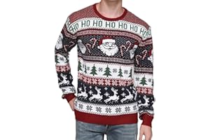 *DAISYSBOUTIQUE* Men's Christmas Rudolph Reindeer Holiday Festive Knitted Sweater Cardigan Cute Ugly Pullover Jumper