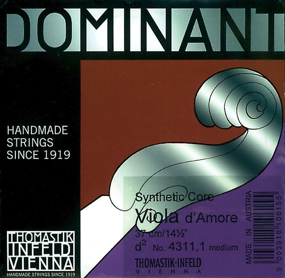 Thomastik single string for viola d'amore Dominant scale length 37cm - D string melody, Perlon wound