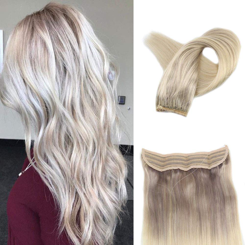 Amazon Com Fshine 18 Inch Invisible Halo Human Hair Extensions