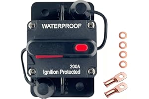Xipupoo Car Circuit Breaker 200 Amp 12V - 48V DC with Manual Reset Switch Button for Boat Trolling Motor Marine ATV Trailer Vehicles Stereo Audio Electronic Battery Solar System Inline Fuse Waterproof