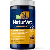 NaturVet Mushroom Max Advanced Immune Support Dog Supplement - 120 Ct | Strengthen Immunity, Overall Health for Dogs, Includes Shitake Mushrooms, Reishi, Turkey Tail, 120 Ct