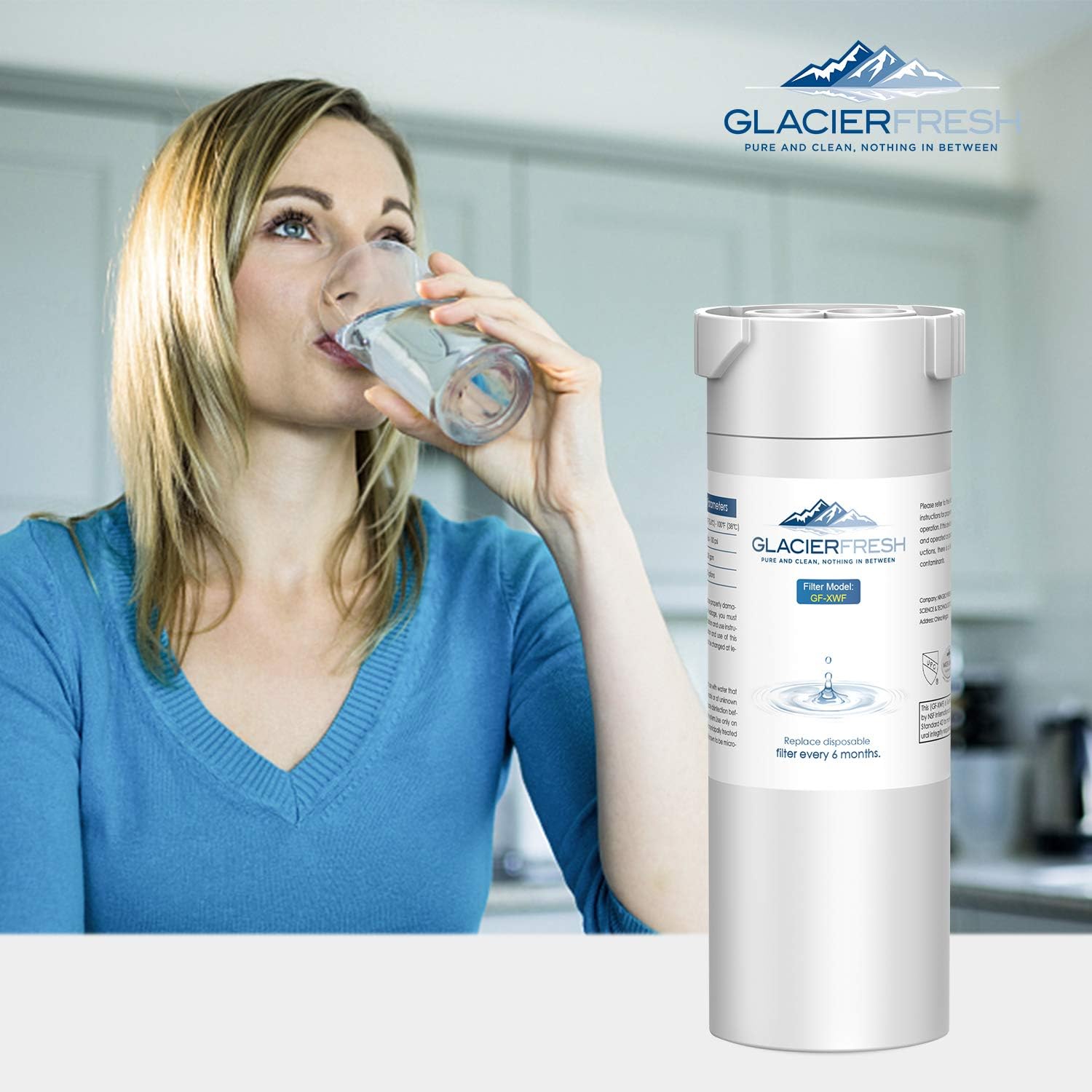 GLACIER FRESH XWF Replacement For GE XWF Refrigerator Water Filter Pack of 3: Kitchen & Dining