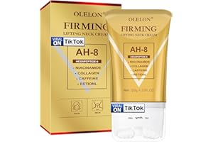 OLELON [2025 Upgrade] AH8 Firming Neck Cream with Roller - Tightening & Lifting Cream for Sagging Skin, 8-HA Clockwise Neck Cream for Face & Body Skin Tightening Cream with Massage Roller