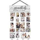 SJDFCSA Gifts for Grandparents, Grandkids Picture Frames Gifts for Grandma Nana Grandmother from Granddaughter Grandson, Grandkids Wall Decor, Grandkid Make Life Grand Photo Collage Frame for Wall