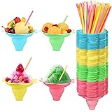 Boao 200 Pcs 5oz Colorful Flower Snow Cone Cup with