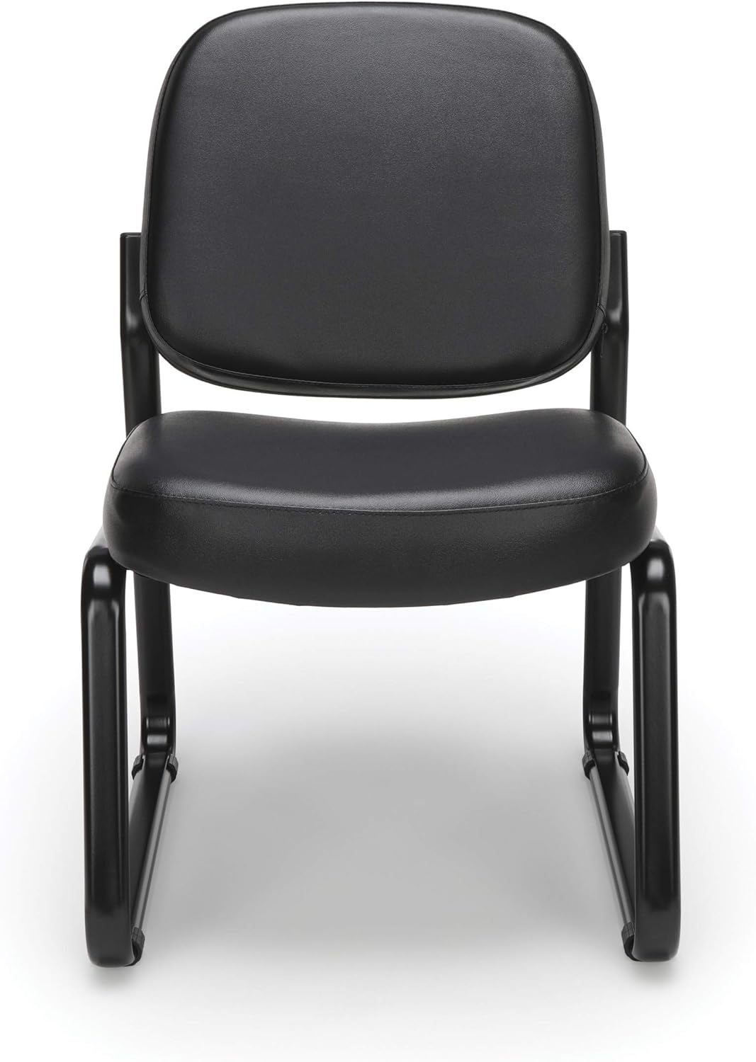 OFM Vinyl Guest and Reception Chair, Armless, Black: Furniture & Decor