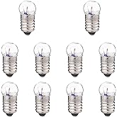 TEHAUX 10pcs E10 2.5V/0.3A Mini Light Bulbs for Science Experiments, Warm White Electrical Circuit Bulbs, Ideal for School La