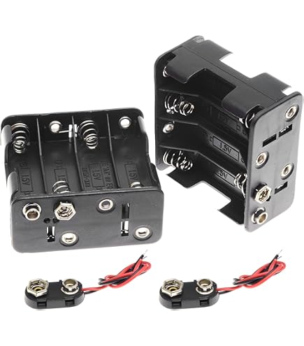 Hilitchi 2x AA Akku-Halter Mit T-Stecker – Für 6 AA Batterien, Kabel 15 Cm