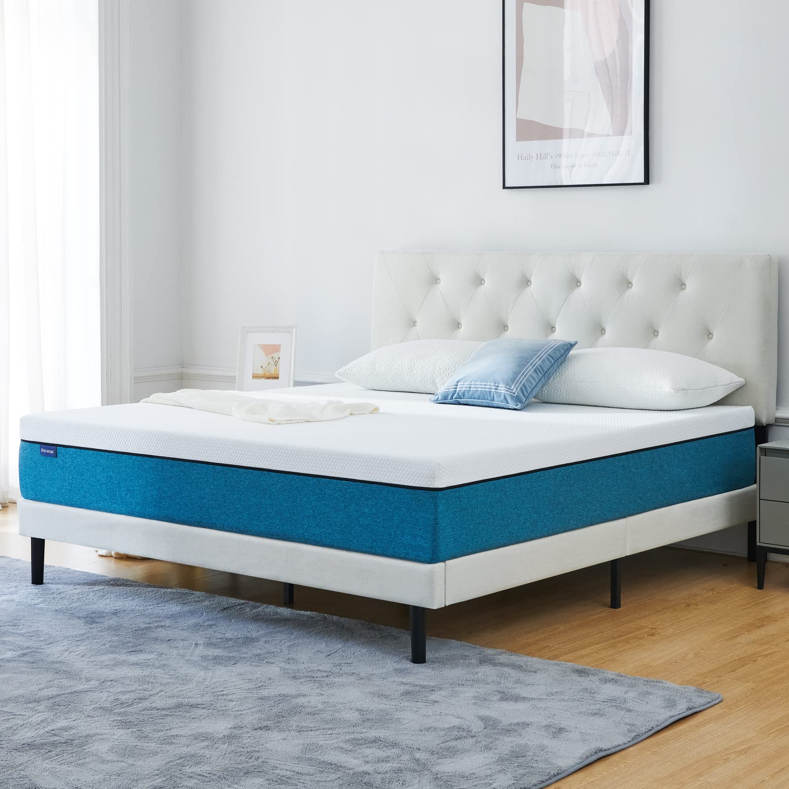 IYEE NATURE Queen Mattress, 8 inch Gel Memory Foam Bed Mattress in a Box, Medium Firm, Size 60 * 80 * 8 inch