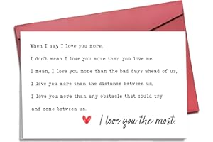 PAWZITY Valentines Day Card for Him, Her, Boyfriend, Girlfriend, Husband, Wife, Men, Women, Couple - Anniversary Birthday Valentines Gifts for Couples - Single 5.3''x 8'' Folded Card with Red Envelope