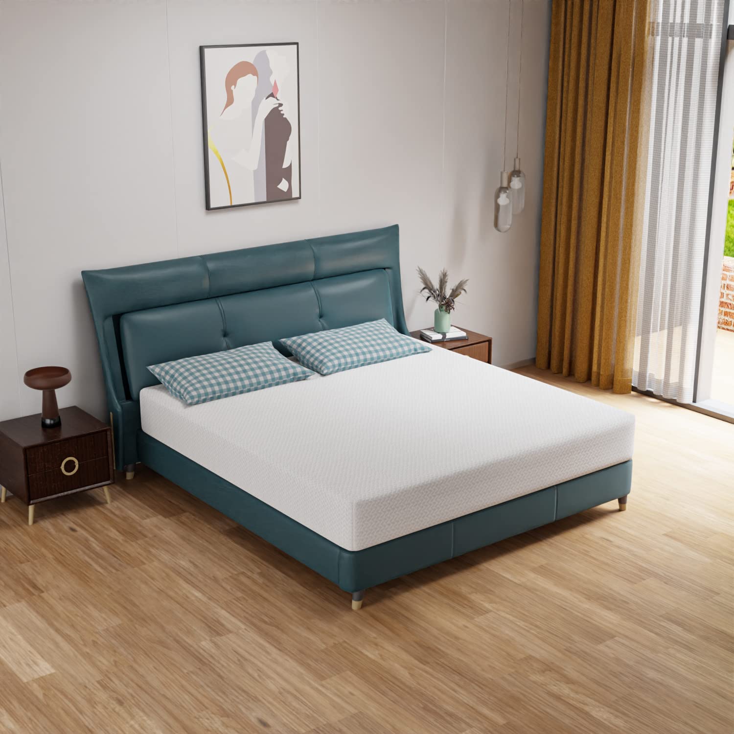 PayLessHere 10 Inch Mattress Green Tea Memory Foam Mattress CertiPUR-US Certified,Removable Soft Cover,Fiberglass Free,King mattresses for Bed Frame, Bunk Bed, Trundle, Daybed,White Image PayLessHere 10 Inch Mattress Green Tea Memory Foam Mattress CertiPUR-US Certified,Removable Soft Cover,Fiberglass Free,King mattresses for Bed Frame, Bunk Bed, Trundle, Daybed,White Image