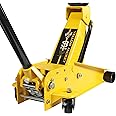YELLOW JACKET Hydraulic Floor Jack, Quickly Lift Car Jack with Dual Pumps, Heavy Duty Steel Service Jack, 3 Ton (6600 lb) Capacity