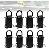 Hedday Trailer Stake Pocket D Ring 16200lbs Heavy Duty Removable Adjustable D-Ring Stake Pocket Tie Downs for Utility Trailers, Flatbed Trucks w/ 1/2" Hitch Pin (Black, 8PCS)