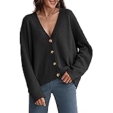 ATHMILE Oversized Cardigan Sweaters for Women Lightweight Button V-Neck Casual Open Front Knit Fall Outfits 2026