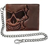 XIXTUT RFID Blocking Leather Wallet for Men or Boys Card Holder Biker Chain Wallet Genuine Leather Card Holder Wallet with Chain Gift