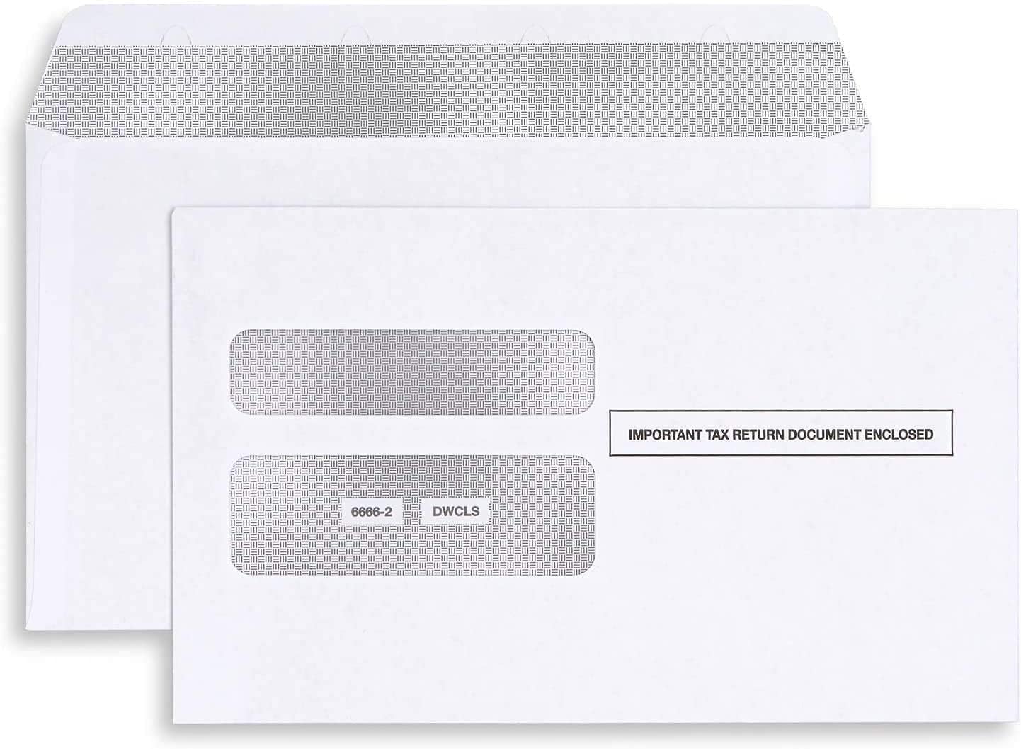 Photo 1 of 100 W2 Self-Seal Envelopes for W-2 4up Forms, Compatiable with QuickBooks Online, ADP Other Tax Software, 5 5/8” x 9”, Security Tint, 100 Pack