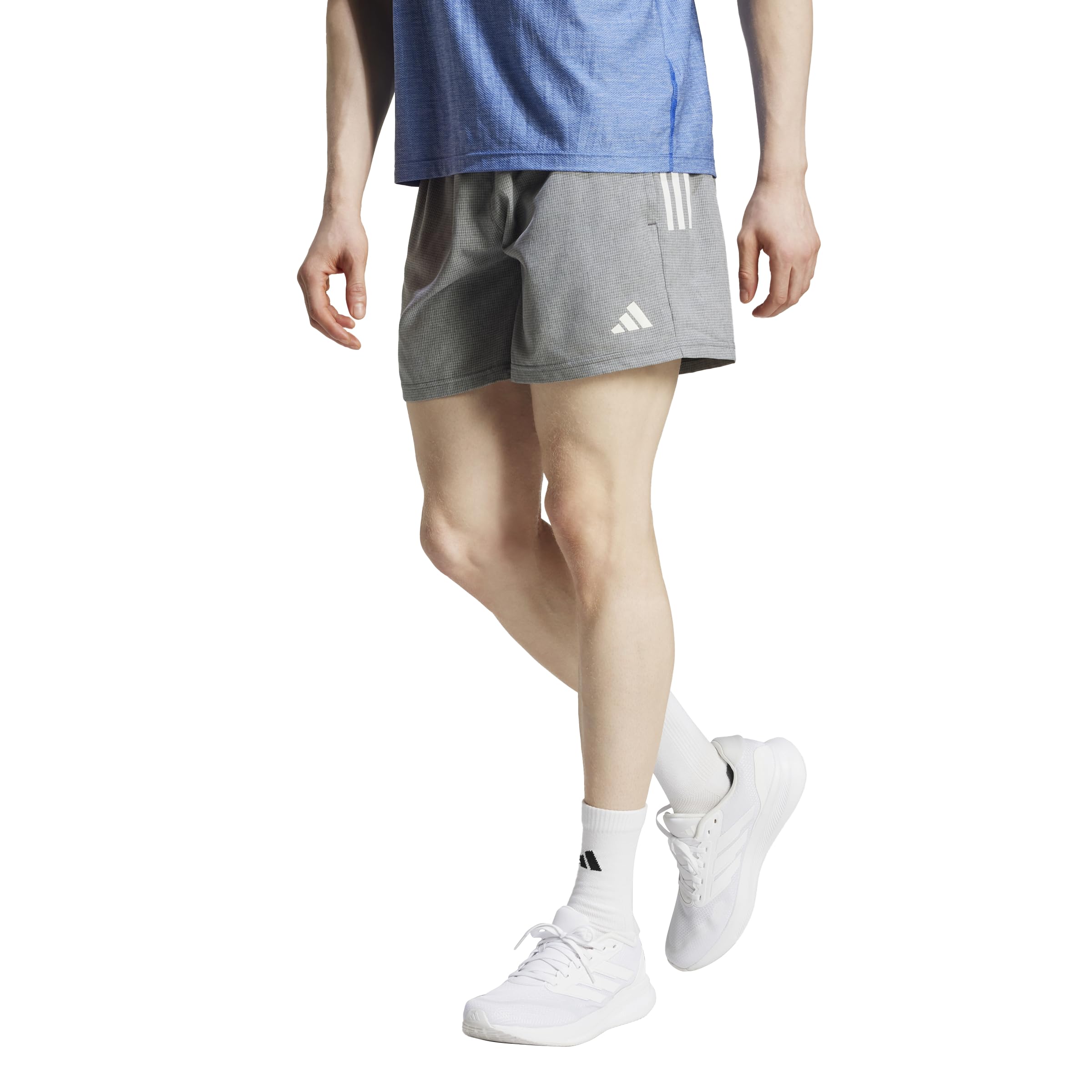adidas Men’s Own The Run Shorts, Grey/White Melange
