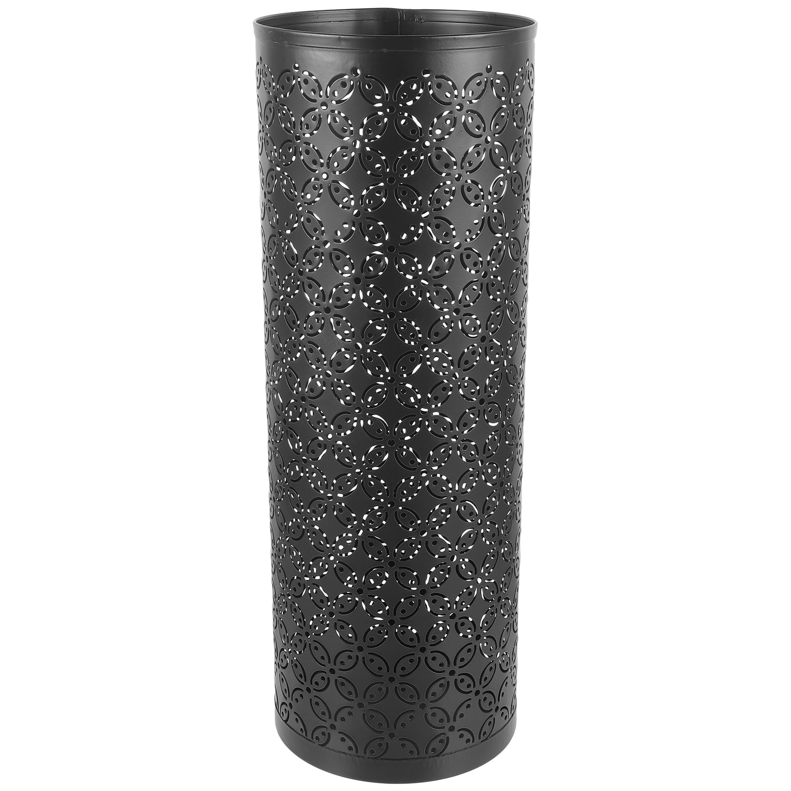 Yardwe Metal Umbrella Stand Free Standing Round Umbrella Holder Bin Umbrella Bucket Canes Walking Sticks Rack Barrel Floor Vase for Home Entryway Porch Office Black