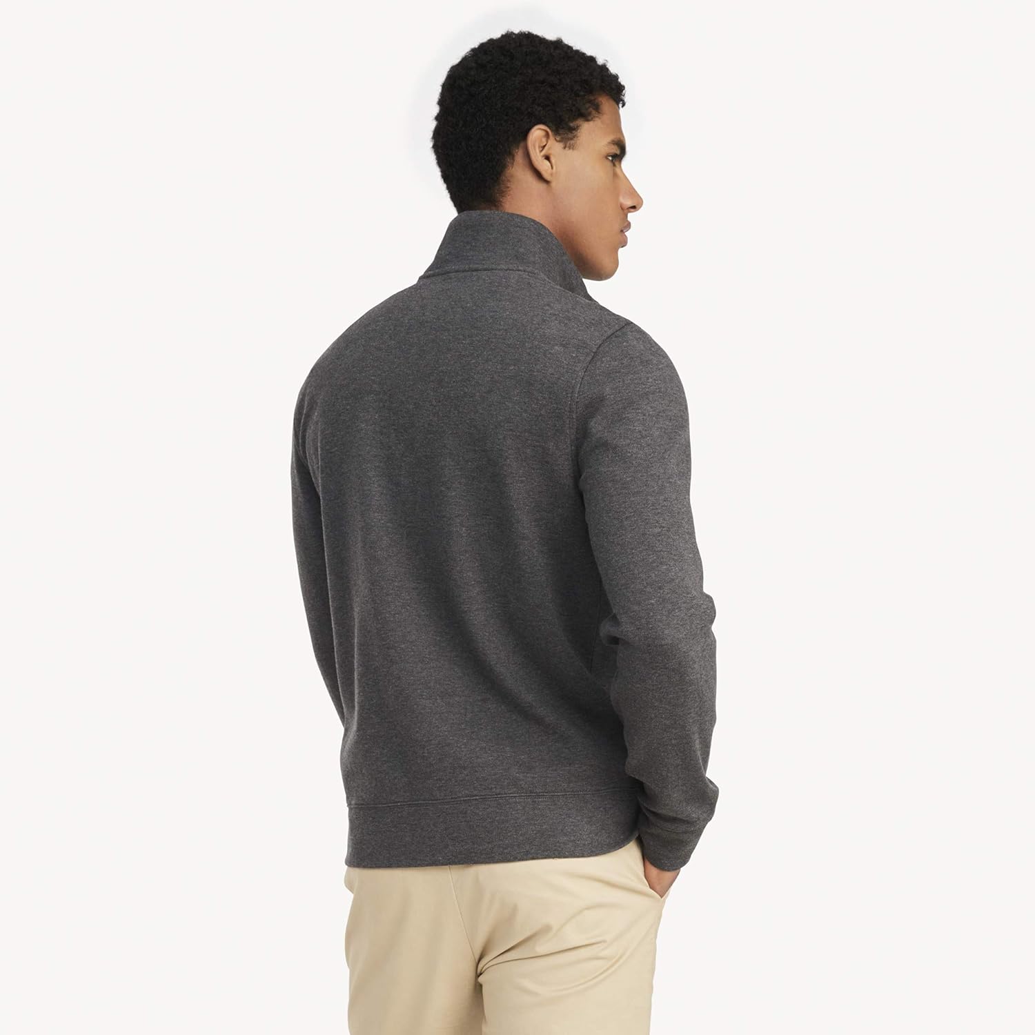 Tommy Hilfiger Men's 1/4 Zip Mockneck Sweatshirt at  Men’s Clothing store