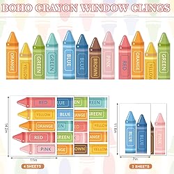 JarThenaAMCS Boho Crayon Window Clings Colorful