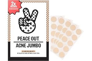 PEACE OUT Acne Healing Dots Helps Clear Blemishes Overnight, Fast Acting Hydrocolloid Pimple Patches for Breakouts with Salicylic Acid, Retinol and Aloe Vera, Award Winning Skincare Solution 40 Count