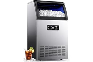 ICEVIVAL Under Counter Commercial Ice Maker, 100 lbs/24H Freestanding Ice Machine with Water Filter, 33 lbs Storage Capacity, Ice Maker Machine for Home, Bar, Cafe, and Restaurant Use