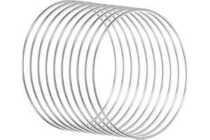 PATIKIL 6 Inch Dream Catcher Rings, 10 Pcs Metal Macrame Wreath Floral Round Ring Hoop for Home Car DIY Craft Wedding Wall Ha