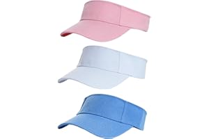 Yookat 3 Pack Visor Sun Hat Adjustable Sun Visor Caps Golf Tennis Visor Hat for Sports Girls Boys Outdoor