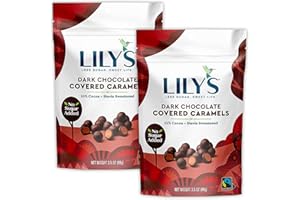 JO SWEETS Lilys Chocolate Dark Chocolate Covered Caramels -2 Packs Of Stevia Chocolate Candy - Lilys Sugar Free Keto Chocolate Caramel