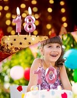 Yiran Pink 21st Birthday Candles 2 Piece Number 2 1 Pink Topper view 7