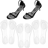3Pairs Gel Shoe Inserts for Women, Thickened Gel High Heel Cushion Insoles Women, Non-Slip PU Shock-Absorbing 3/4 Clear Gels Insoles, Washable Arch Support PU Shoe Pad for High Heel, Sandal, Flat Feet