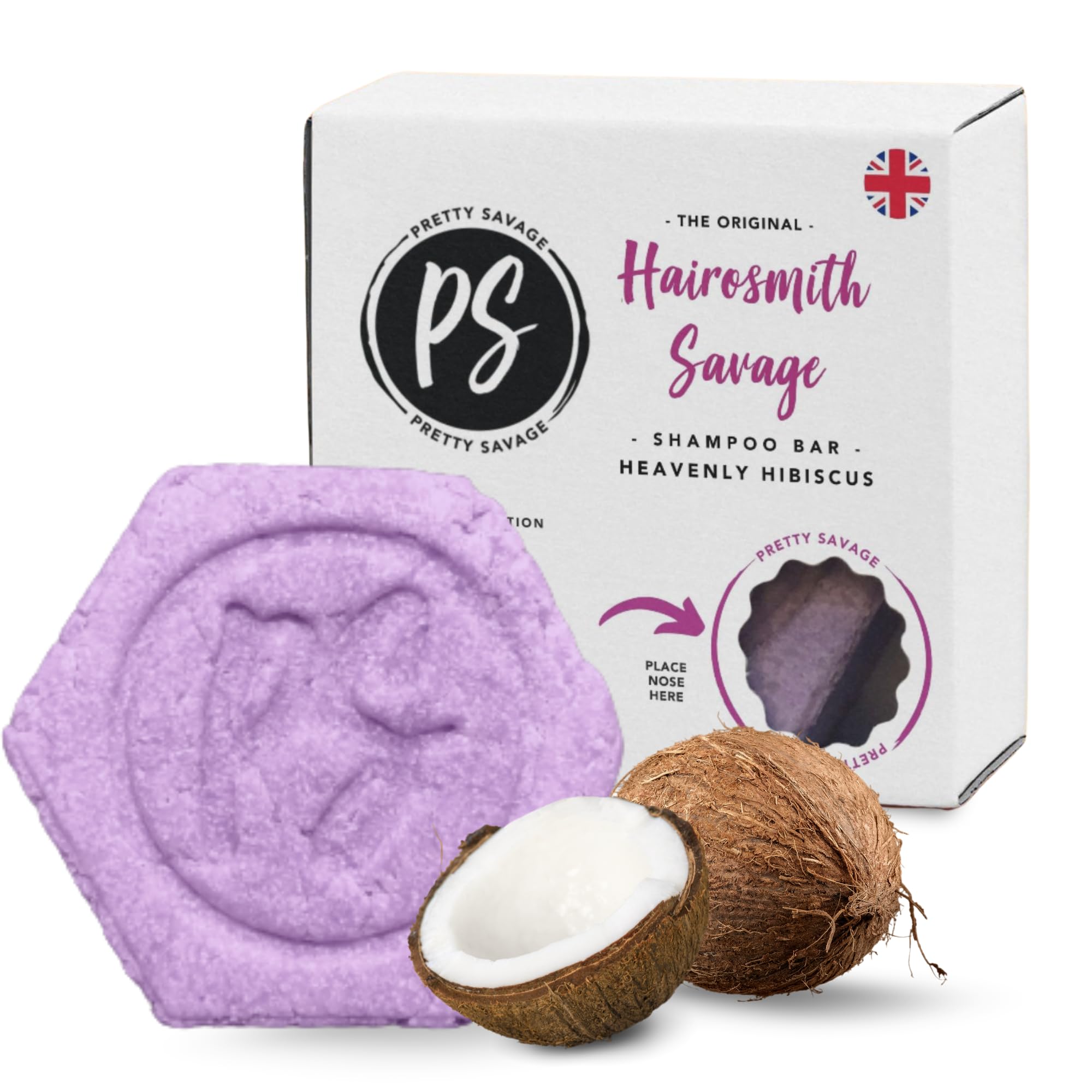 Pretty Savage Solid Shampoo Bar Hairosmith Savage 75g Coconut and Hibiscus Fragrance