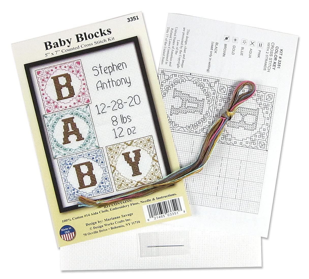 Design Works Crafts Baby Blocks Counted Cross Stitch Kit