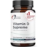 Designs for Health Vitamin D Supreme - Vitamin D 5000 IU with 2000mcg Vitamin K as MK4 for Bone Health, Heart Health, Mood & Immune Support - Vitamin D3 Enhanced with GG Supplement (60 Capsules)