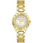 Avaner Women's Bracelet Wrist Watches: Ladies Rhinestones Gold Silver Elegant Stainless Steel Analog Quartz Watch