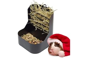 Trustic Hay and Food Feeder for Rabbit, Guinea Pig, Bunny, Chinchilla, Heavy Duty Metal Bin 5.5 x 5.5 x 7 inch (Pack of 1)