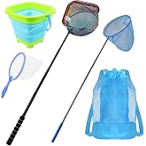 KEESHINE Kids Fishing Net Set &ndash; Telescopic Landing Net with Bucket, Small Butterfly &amp; Bug Net, Storage Bag for Freshwater Lake Pond Garden Outdoor Activities