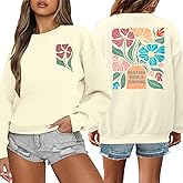 LOTUCY Christian Floral Sweatshirt Women: Bible Verse Shirts Jesus Religious Inspirational Long Sleeve Pullover Tops