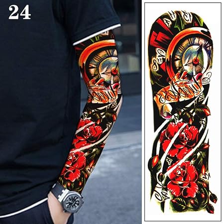 Tzxdbh 5pcs Bras Complet Tatouage Bras Autocollant De