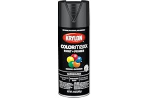 12 oz Krylon K05505007 Black COLORmaxx Paint & Primer Spray Paint, Gloss