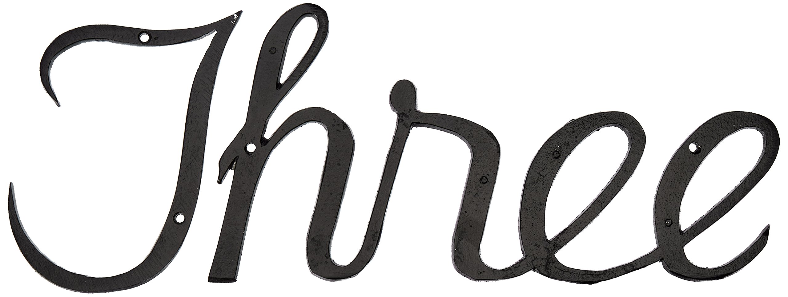 Montague Metal Products Large Script House Number, Three,black