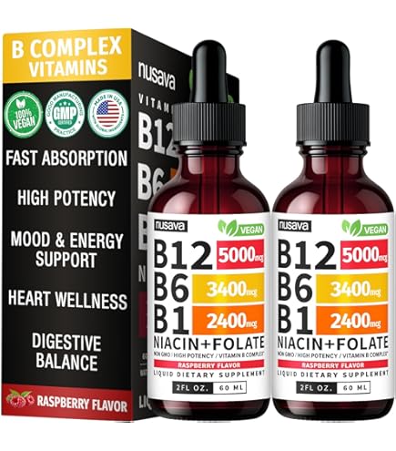 Amazon.com: Nichalous Vitamin B12 Complex with B1, B6, Vitamin B12  Raspberry Liquid Supplement, Essential Vitamin 5-in-1 Vitamin B Complex  Liquid Drops, Brain Function, Focus, and Natural Energy Support (2PCS) :  Health &