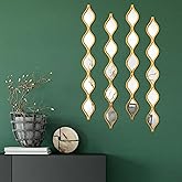 Qunclay Teardrop Mirror Wall Art Decorative Mirror Wall Decor Long Narrow Hanging Art for Apartment Living Room Bathroom Bedr