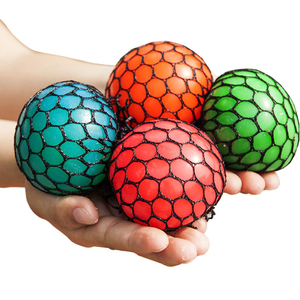 Photo 1 of Bingole 4PCS Randomly Mesh Squishy Balls Stress Relief Squeeze Grape Balls Relieve Pressure Balls