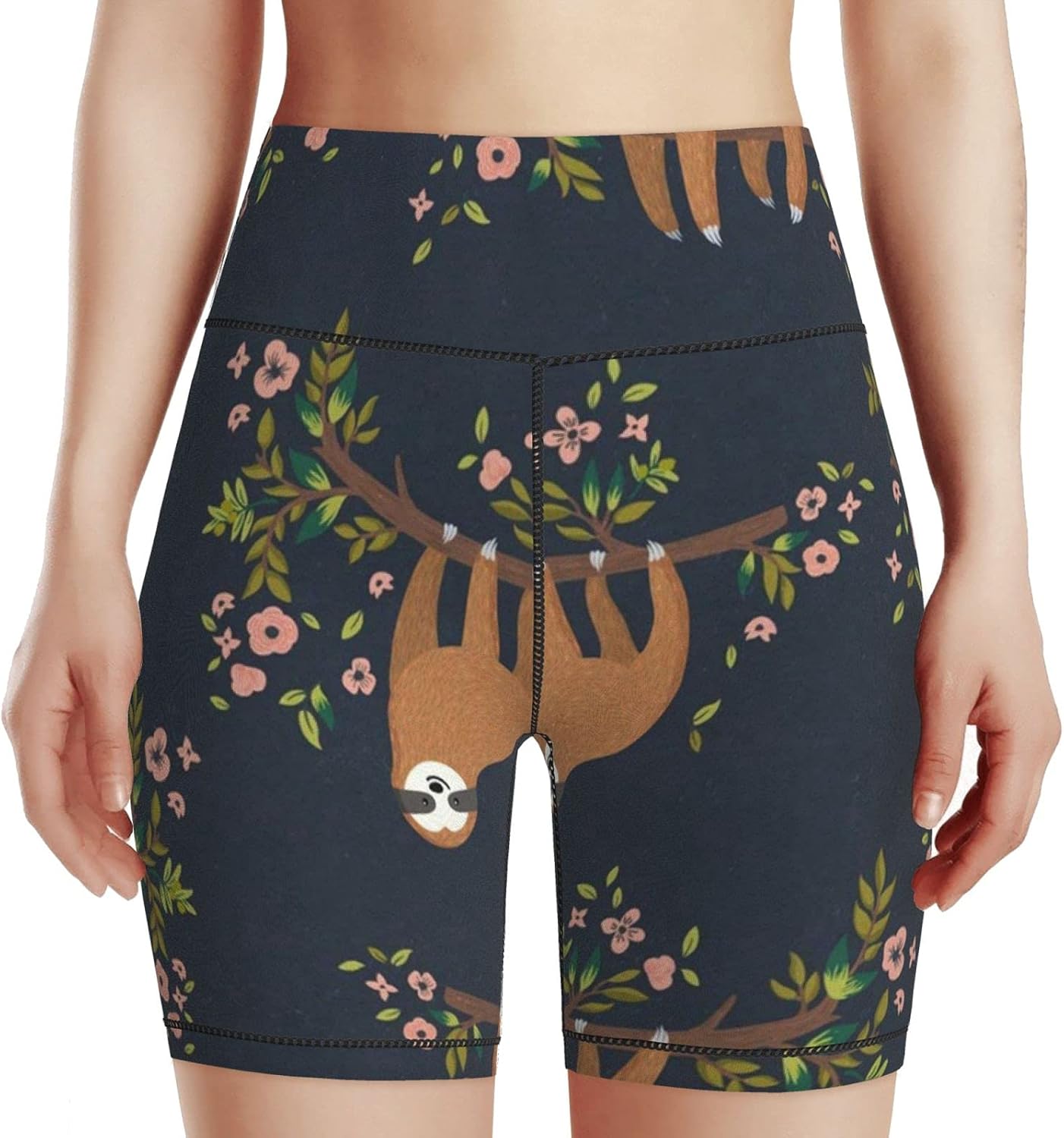 Women�s High Waist Yoga Shorts,Funny Unicorn