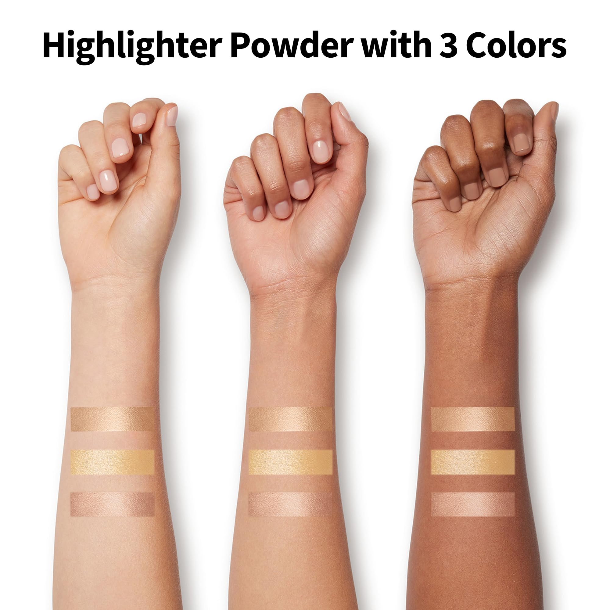FV Multi-Use Highlighter Palette, Highly Pigmented & Metallic Glow Finish Highlighter Pressed Powder, Easy to Blend Highlight Makeup for Body & Eyeshadow, Cruelty-Free