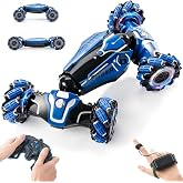 XAMIMM Gesture Sensing RC Stunt Car, Remote Control Toy for Boys Ages 8-12 | Hand Rc car with 360 &deg; flip, light and music , 4WD drift gesture sensor rc cars, suitable for kids aged 8-12 a birthday gift