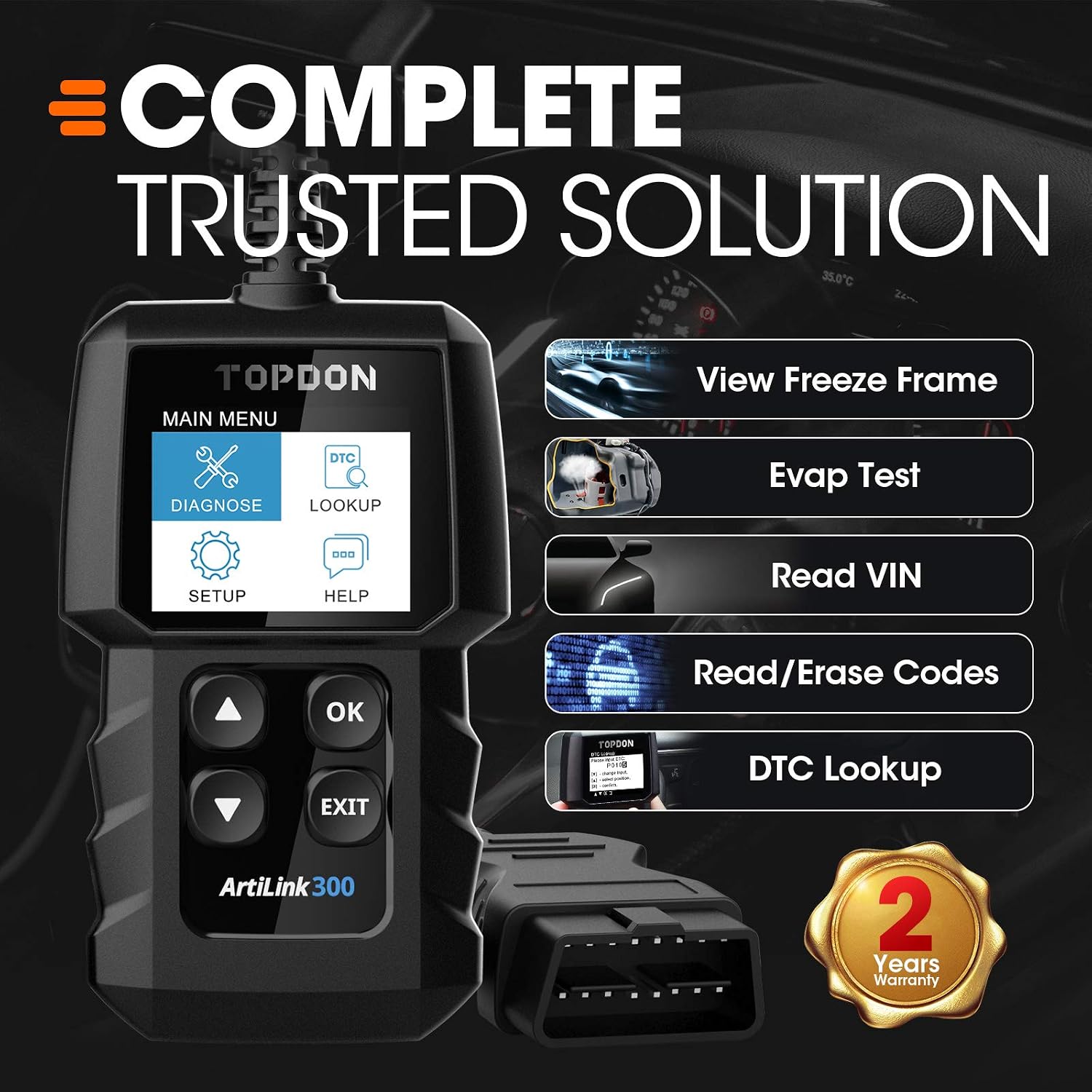 TOPDON AL300, OBD2 Scanner Code Reader, car Auto Diagnostic Tool with Full OBD2 Functions - Image 5