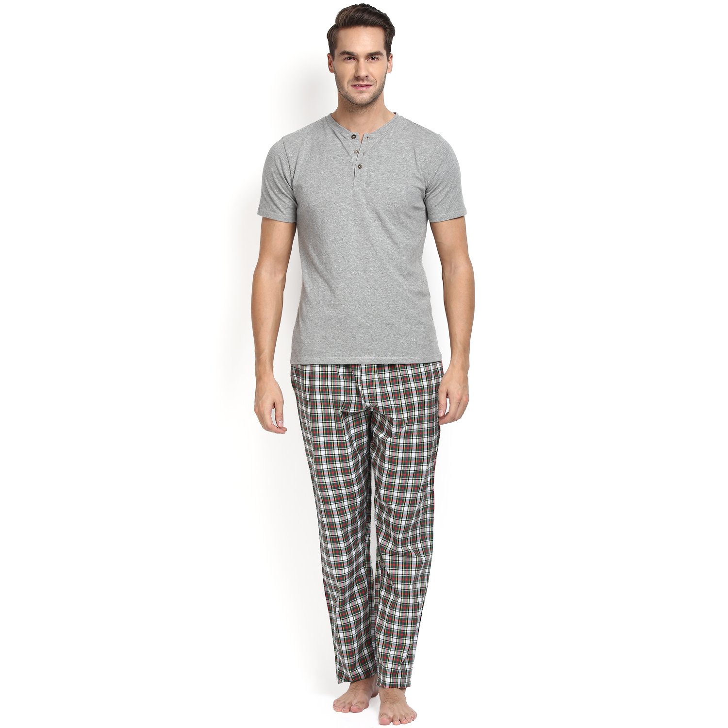 joven mens checkered pyjama (pack of 2)